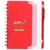 Bullet Red Recycled Dual Pocket Spiral Notebook W/ Pen