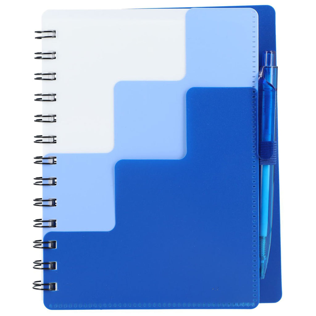 Bullet Blue Recycled Pace Spiral Notebook W/Pen