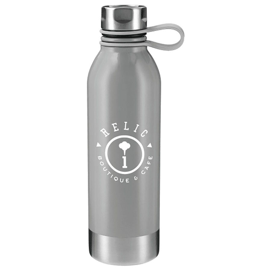 Bullet Grey Perth Single-Walled Stainless Steel 25oz Sports Water Bottle