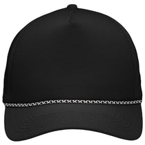 Sportsman Black Five-Panel Rope Heritage Fit Cap