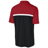 Sport-Tek Men's Deep Red/Black/White UV Micropique Colorblock Polo
