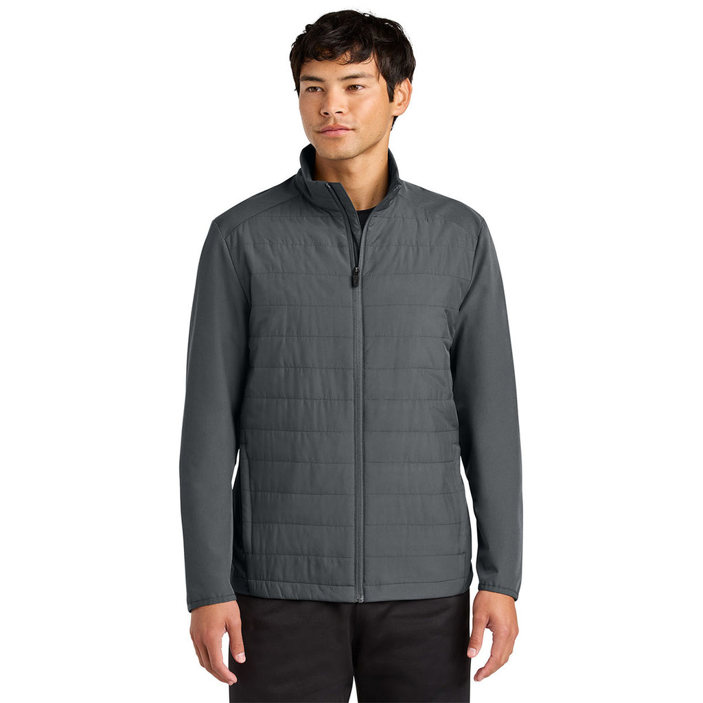 Sport-Tek Men's Iron Grey Teknical Hybrid Jacket