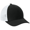 Sport-Tek Black/White Stretch-Tek Mesh Back Cap