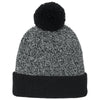 Sport-Tek Black/Silver Halftime Heather Pom Beanie