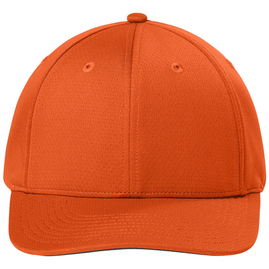 Sport-Tek Deep Orange Impact Mesh Stretch-Tek Adjustable Cap