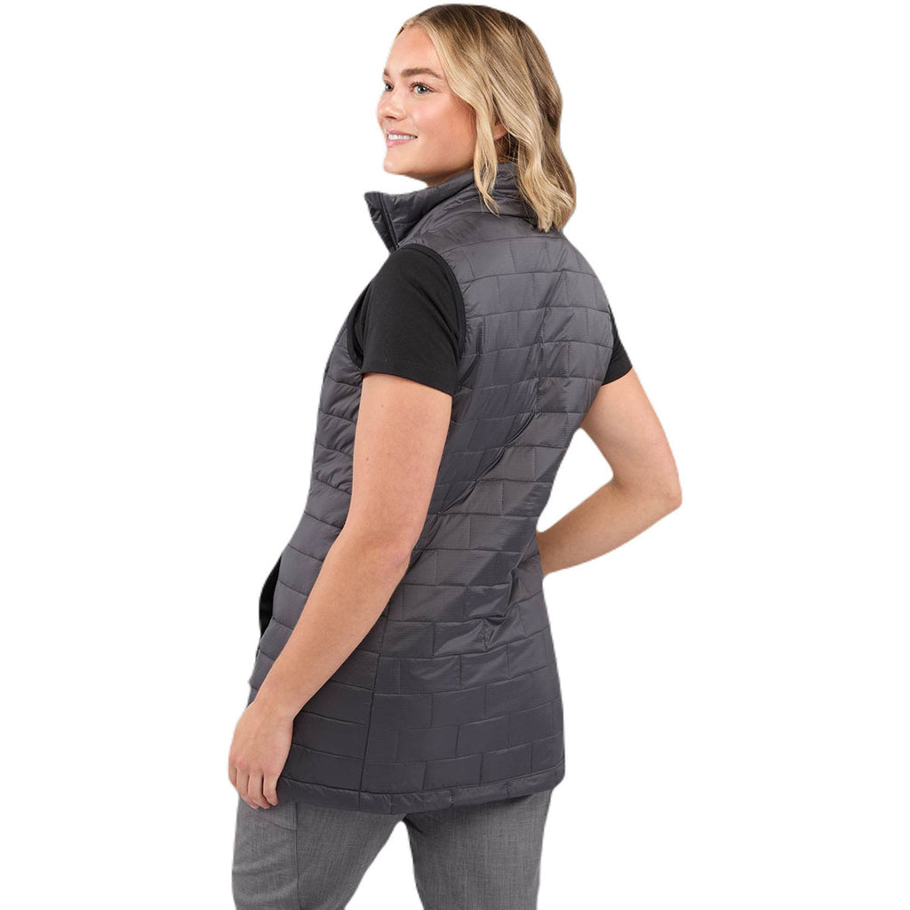 Elevate Women's Grey Storm Telluride Lightweight Packable Insulated Puffer Vest