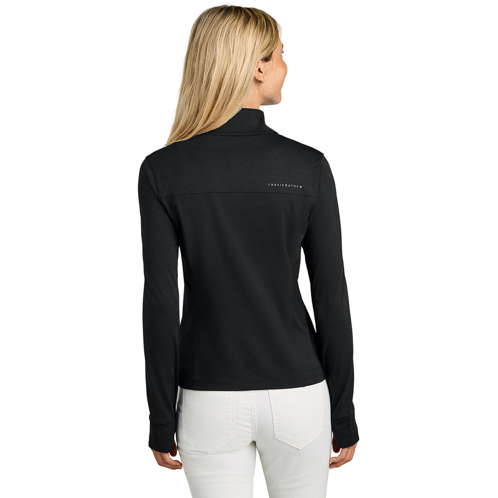 TravisMathew Women's Black Onward 1/2-Zip