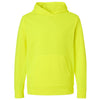 Team 365 Unisex Safety Yellow Squad Hooded Tech Fleece Pullover