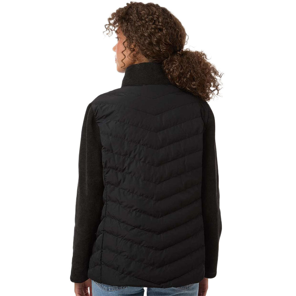 Weatherproof Women's Black Mixed Media Chevron Jacket
