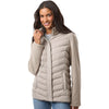 Weatherproof Women's Taupe Mixed Media Chevron Jacket