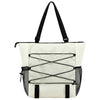 Ariel Premium Beige Halsted 600D Ripstop and Washed Nylon Zippered Tote Bag