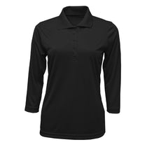 BAW Women's Black Xtreme Tek 3/4 Sleeve Polo