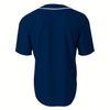 A4 Unisex Navy Short Sleeve Full-Button Baseball Top