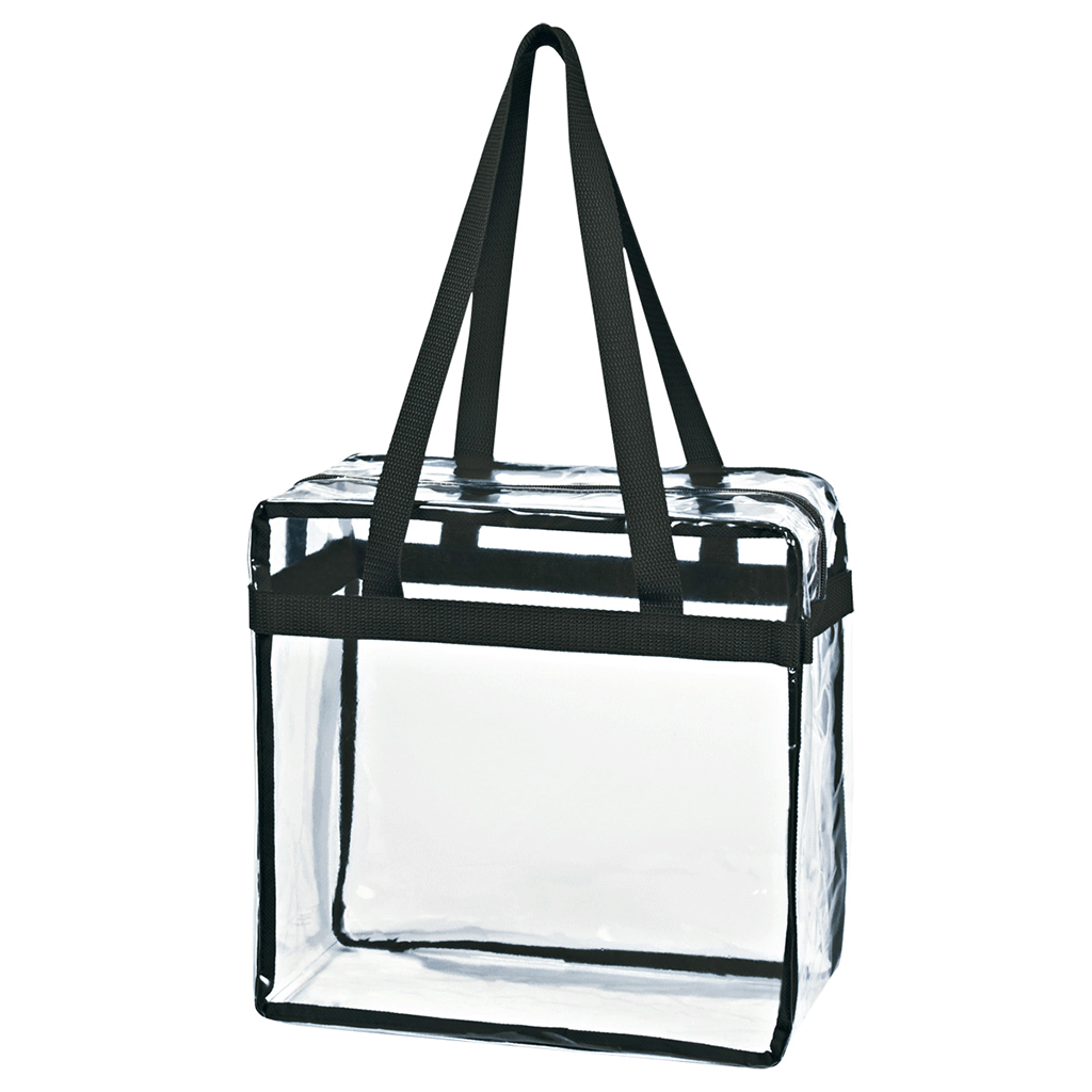 Hit Clear with Black Trim EVA Tote Bag with Zipper