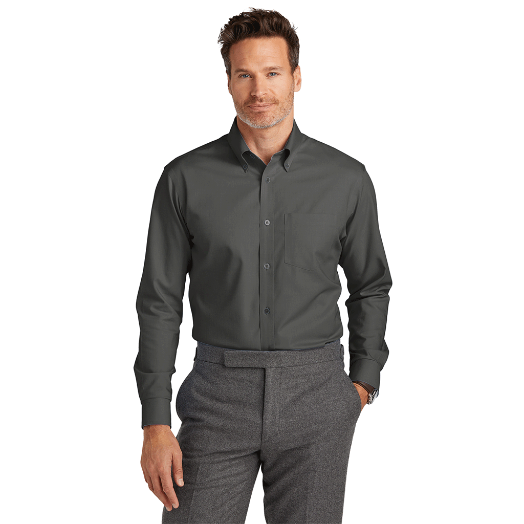 Brooks Brothers Men's Deep Black Tall Wrinkle-Free Stretch Nailhead Shirt