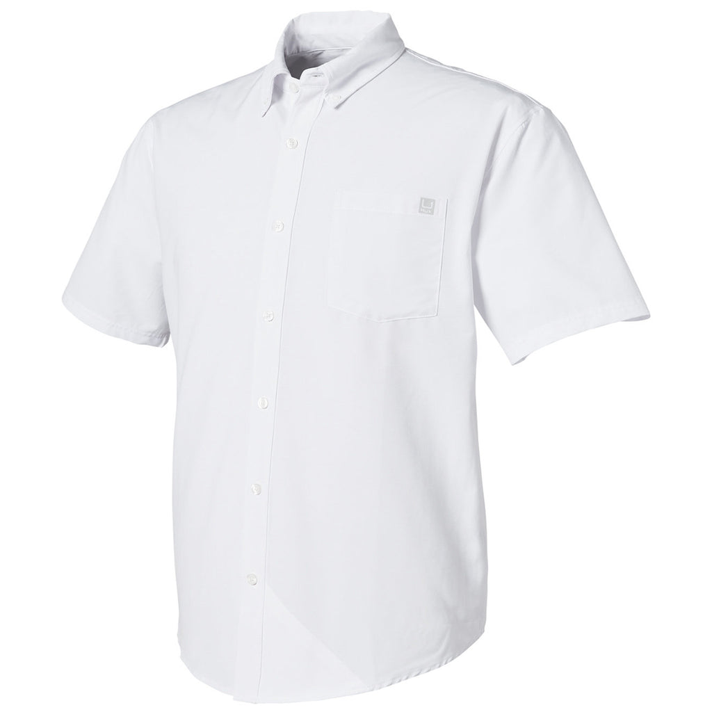 HUK Men's White Kona Solid Short Sleeve Shirt