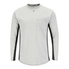 Bulwark Men's Grey Long Sleeve Flame Resistant Two-Tone Base Layer with Concealed Chest Pocket