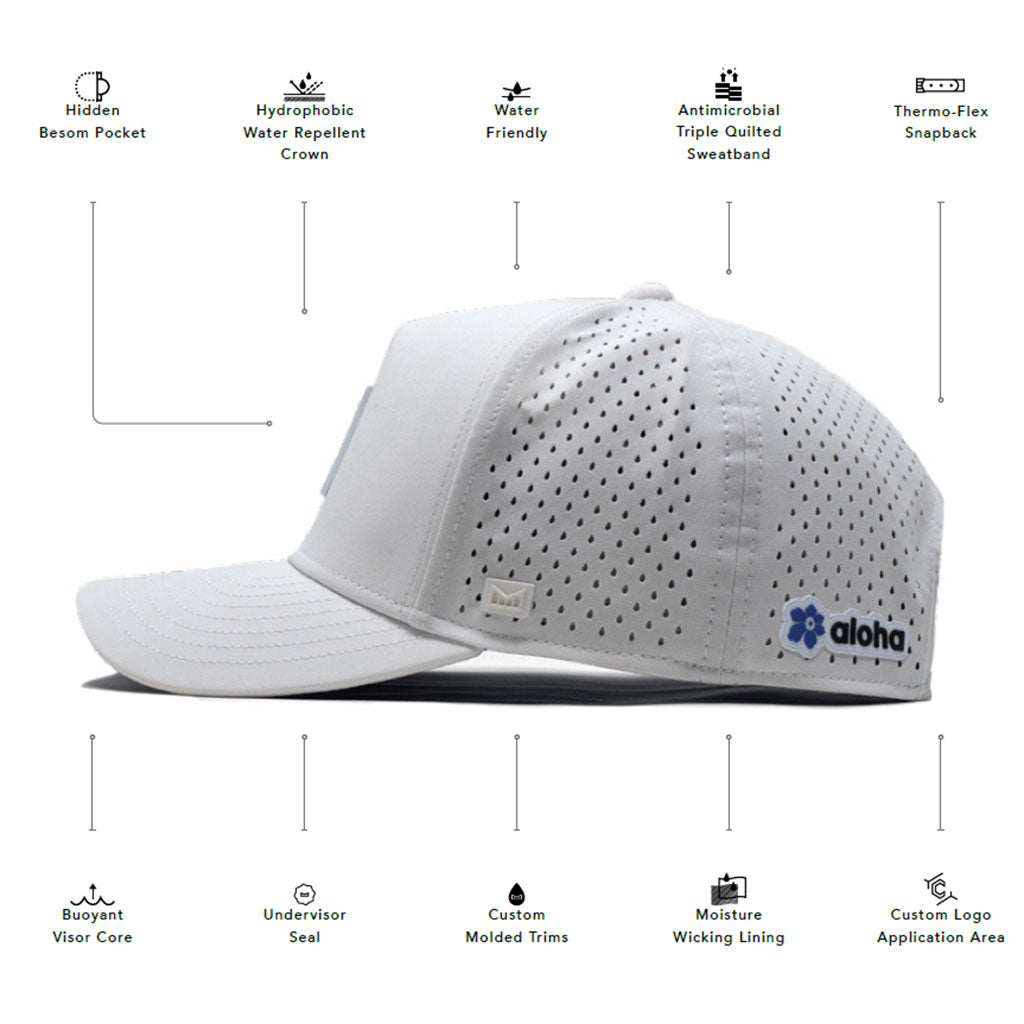 Melin Navy Odyssey Stacked Hydro Performance Snapback Hat