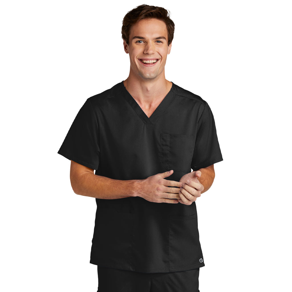 Wink Men's Black Premiere Flex V-Neck Top