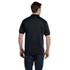 Hanes Men's Black 5.2 oz. 50/50 EcoSmart Jersey Knit Polo