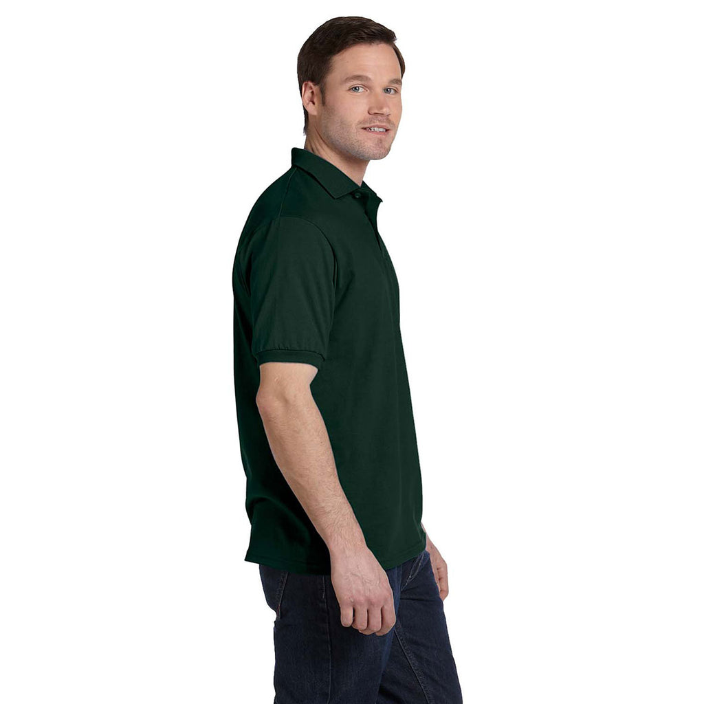 Hanes Men's Deep Forest 5.2 oz. 50/50 EcoSmart Jersey Knit Polo