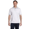 Hanes Men's White 5.2 oz. 50/50 EcoSmart Jersey Knit Polo