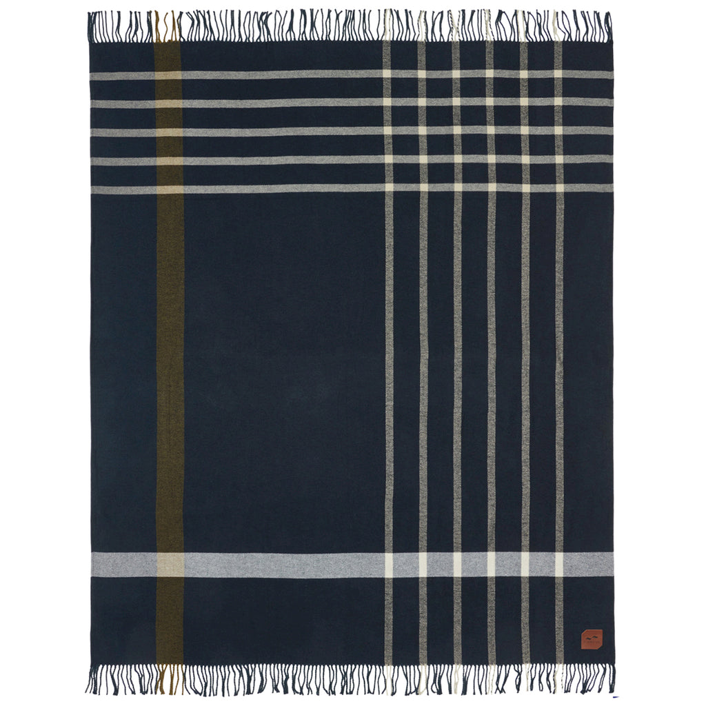 Slowtide Presidio-Navy Brushed Cotton Throw Blanket