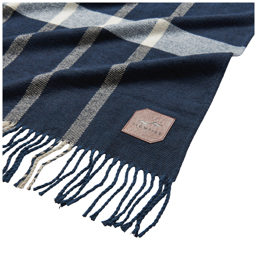 Slowtide Presidio-Navy Brushed Cotton Throw Blanket