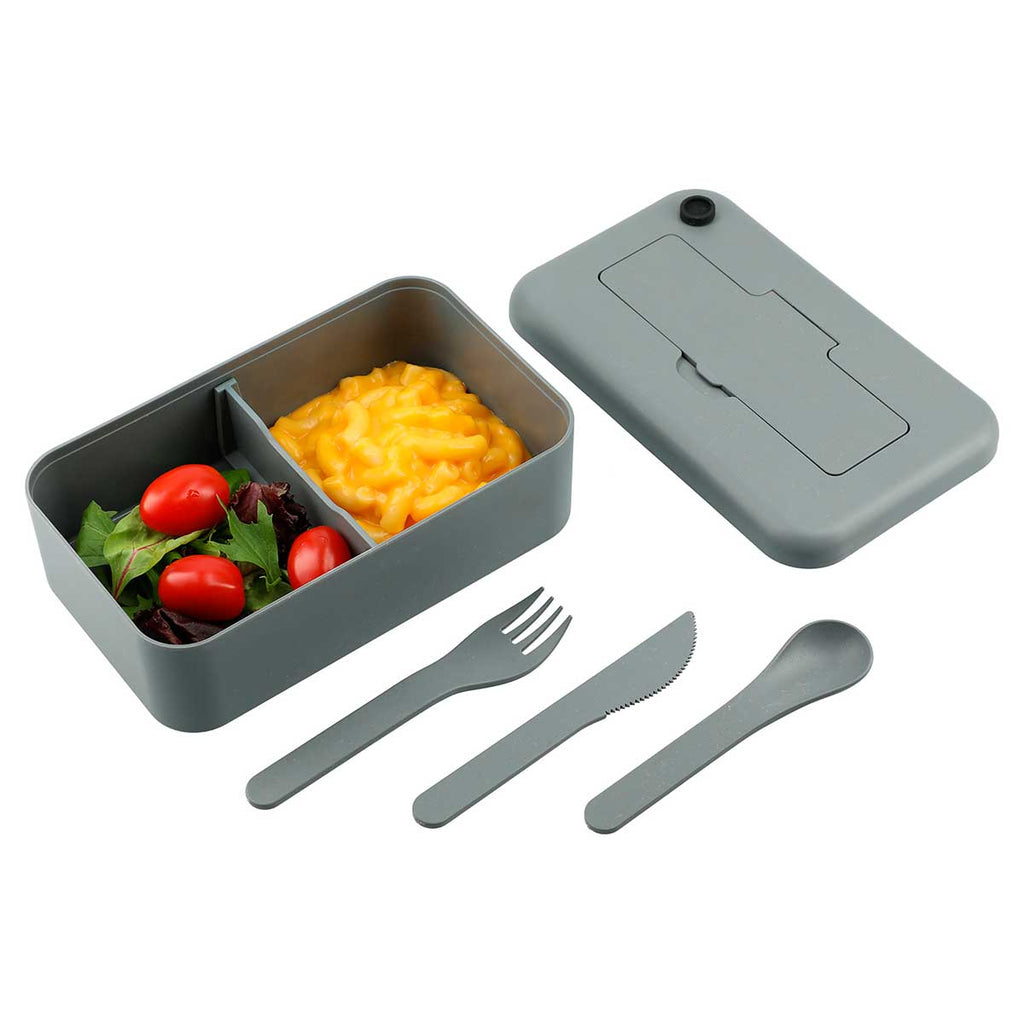 Leed's Grey Bamboo Fiber Lunch Box with Utensil Pocket