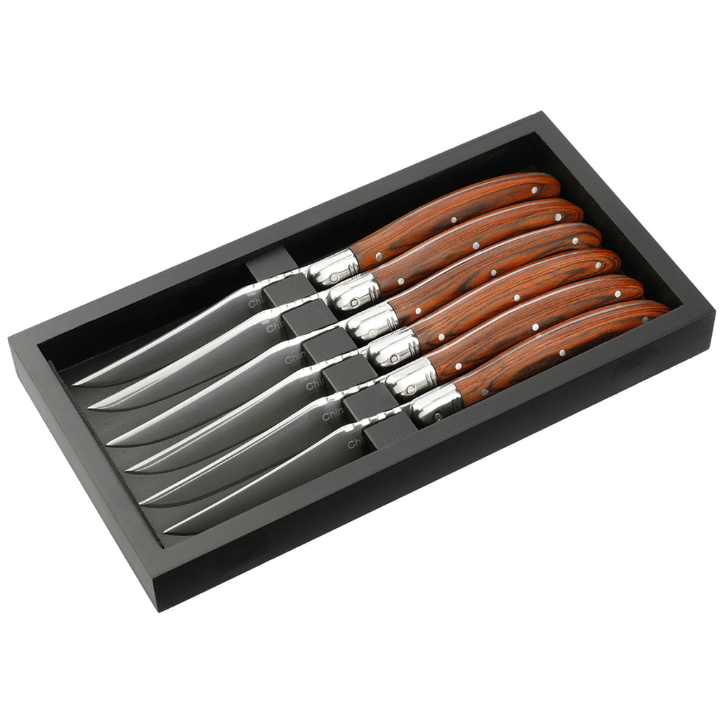 Leeds Black Modena 6-Piece Steak Knife Set