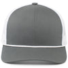 Pacific Headwear Graphite/White/Graphite Trucker Snapback Braid Cap