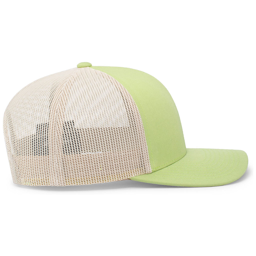 Pacific Headwear Green Glow/Beige/Green Glow Snapback Trucker Mesh Cap