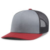 Pacific Headwear Heather Grey/Lt Charcoal/Varsity Snapback Trucker Mesh Cap