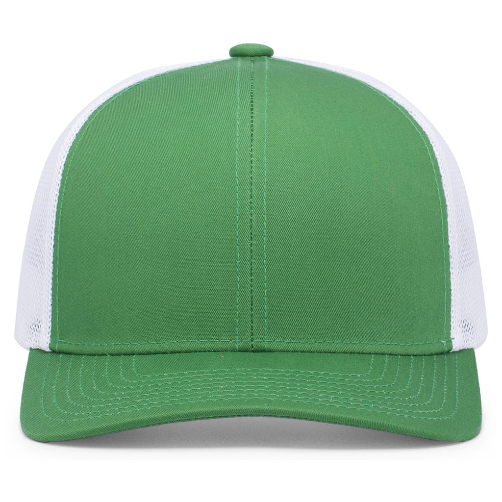 Pacific Headwear Kelly/White/Kelly Snapback Trucker Mesh Cap