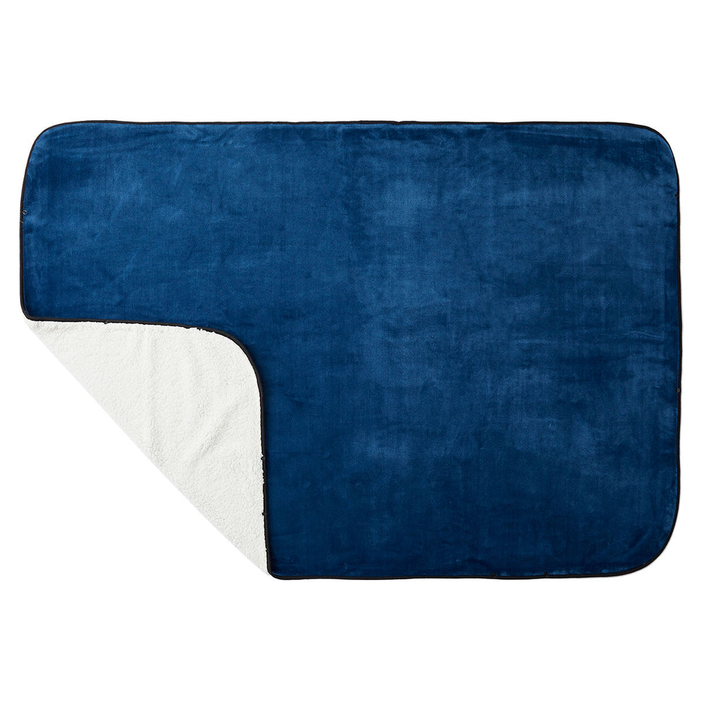 Leed's Navy Oversized Wearable WFH Cozy Fleece Sherpa Blanket