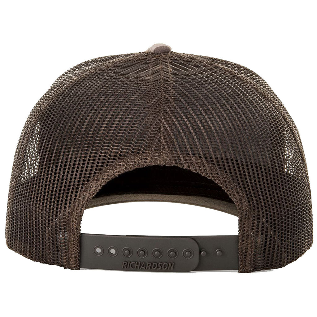 Richardson Bark Duck Camo/Brown Printed Five Panel Trucker Hat