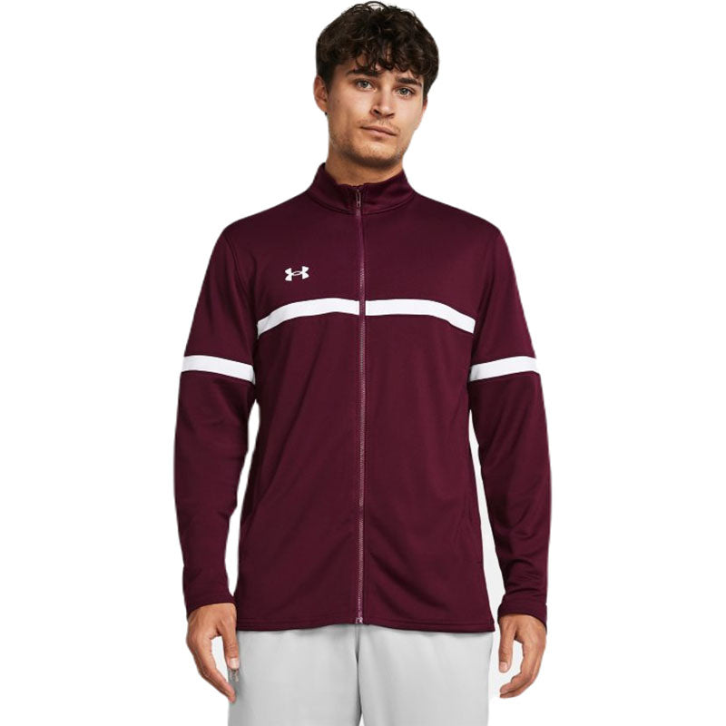 Under Armour Men's Maroon/White Team Knit Warm-Up Full Zip