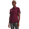 Under Armour Women's Maroon/White Team Tipped Polo