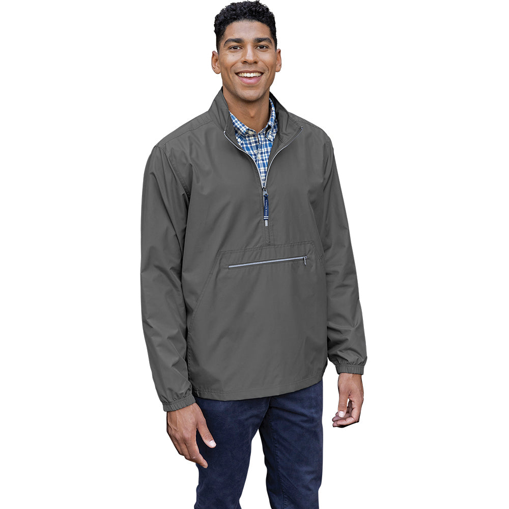 Charles River Men's Grey Riverbank Pack-N-Go Pullover