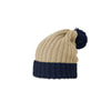 Richardson Stone/Navy Chunk Pom Beanie with Cuff