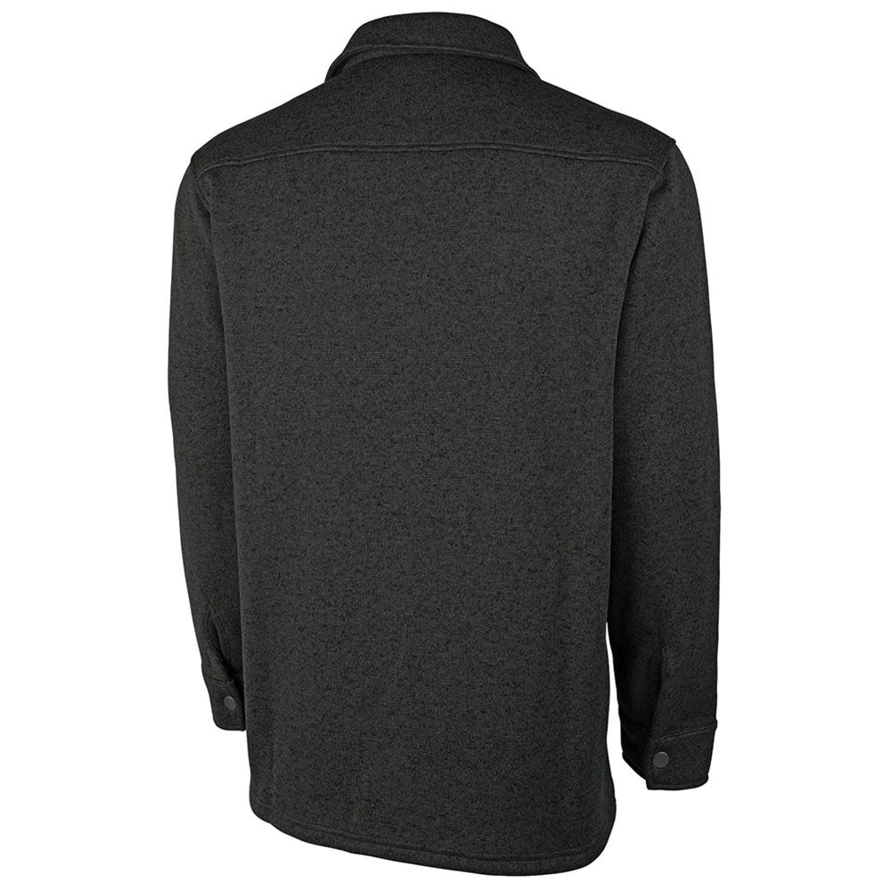 Charles River Men's Black Heathered Fleece Snap Shacket