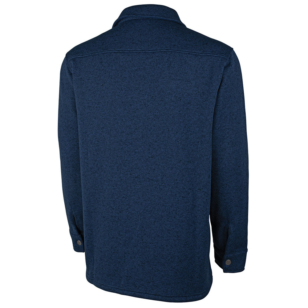 Charles River Men's Heather Navy Heathered Fleece Snap Shacket