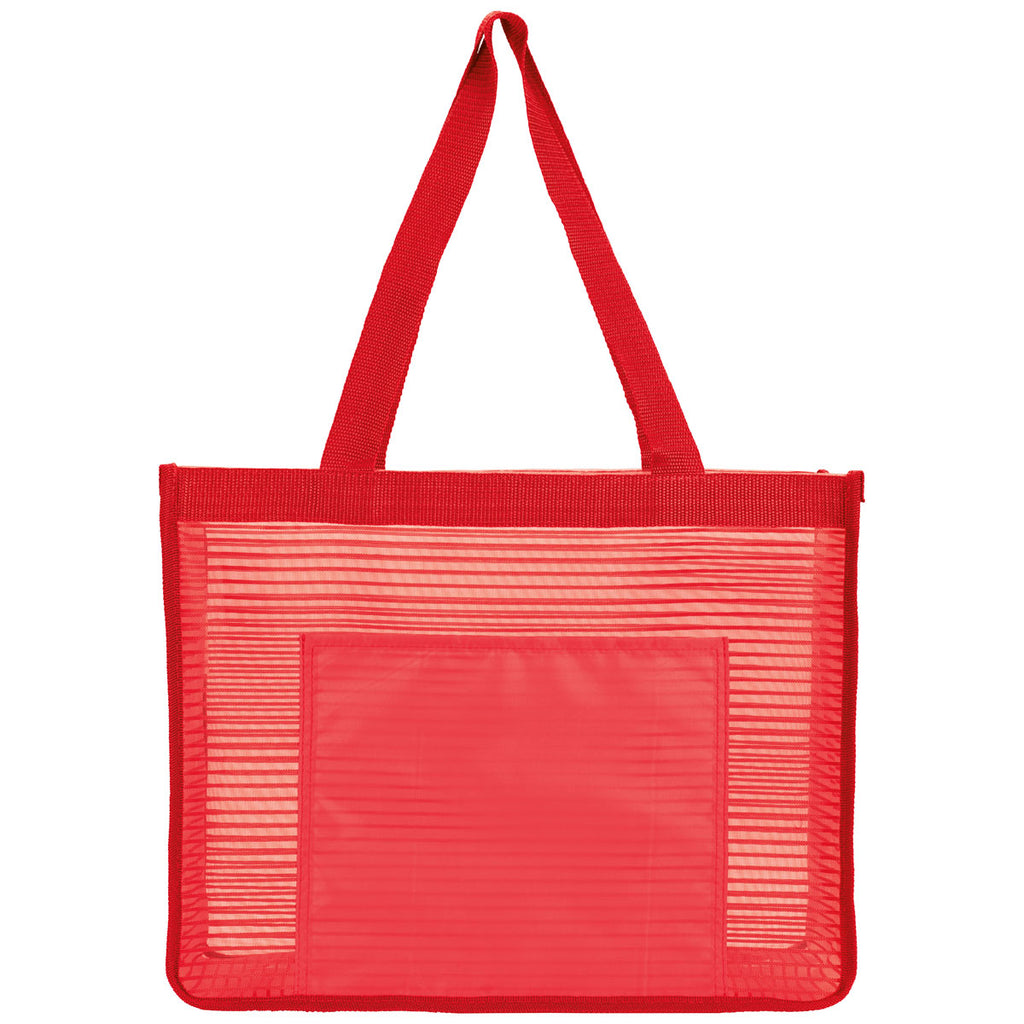 BIC Red Landscape Mesh Tote