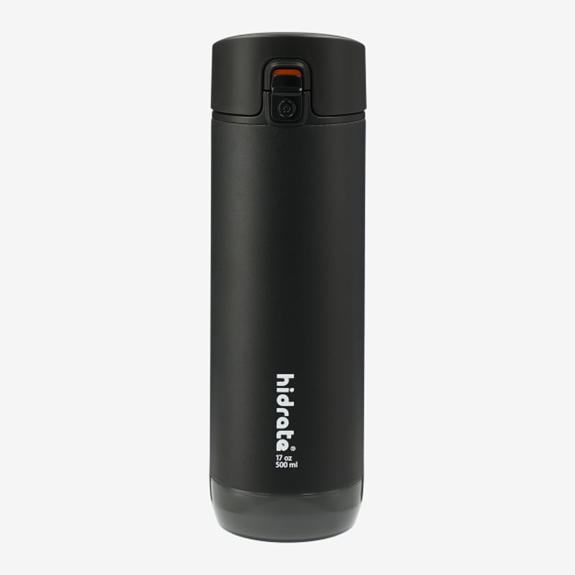 HidrateSpark Black Steel 17oz Chug Lid Bottle