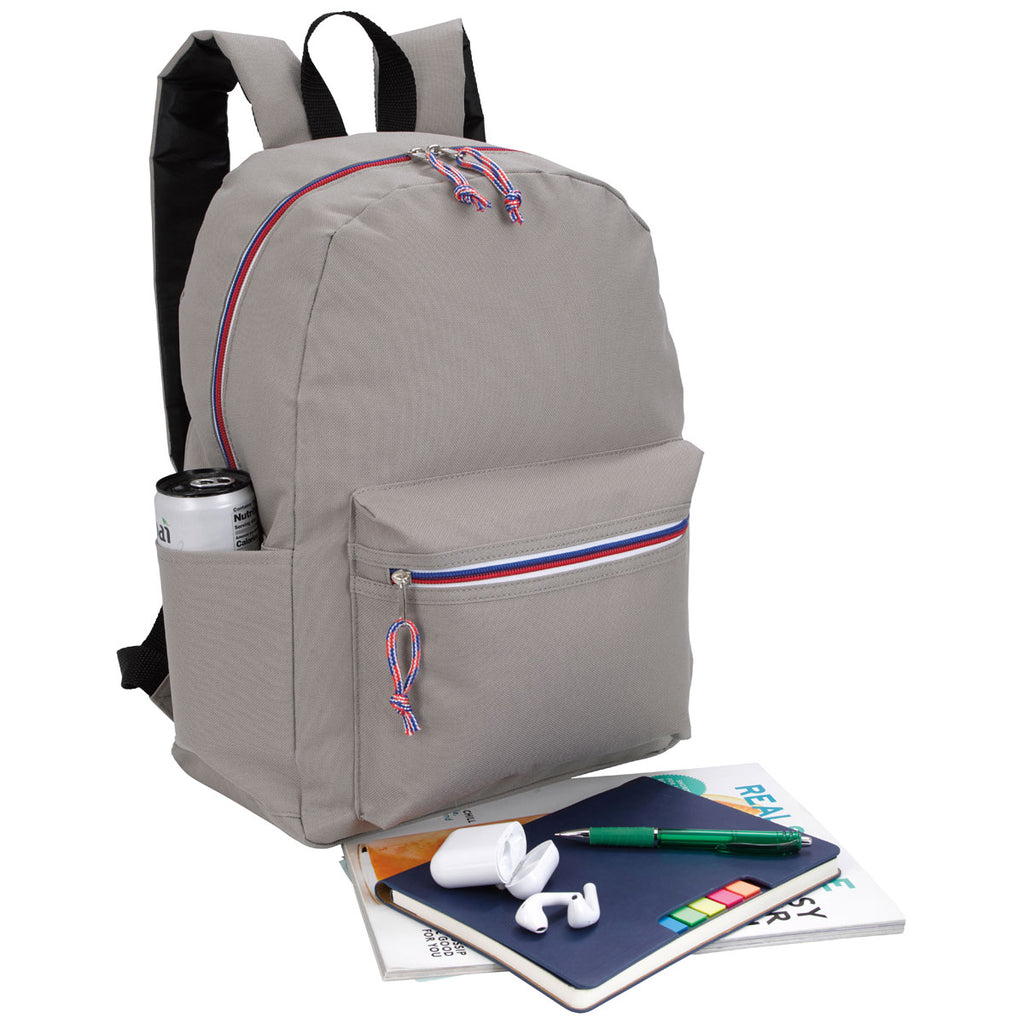 Good Value Khaki Tri-Color Zipper Backpack