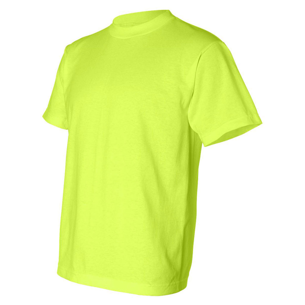 Bayside Men's Safety Green USA-Made 50/50 Short Sleeve T-Shirt