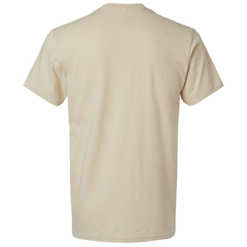 American Apparel Men's Heather Bone CVC Henley Tee