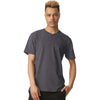 American Apparel Men's Heather Charcoal CVC Henley Tee