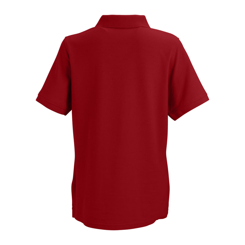 Vantage Women's Crimson Soft-Blend Double-Tuck Pique Polo