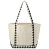 Leeds Black/Grey Buffalo Plaid 18oz Cotton Boat Tote